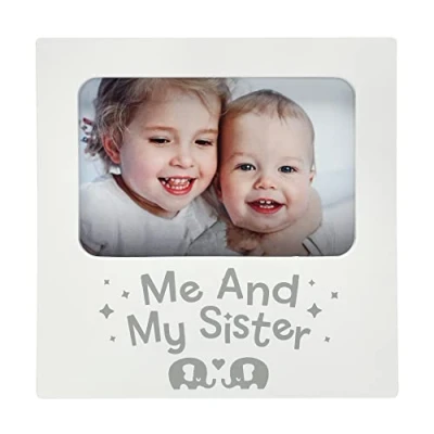 Image of Kate &amp; Milo Me and My Sister Frame, Baby Keepsake Sibling Picture Big Brother or Gift, Elephants