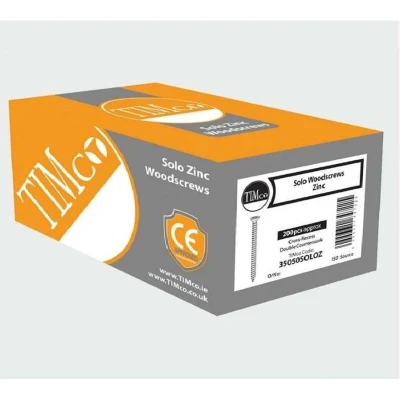 Image of 4x TIMCO Solo Chipboard &amp; Woodscrews Pz Double Countersunk Zinc 50060SOLOZ Pack of 200