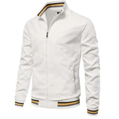 Image of EsUkar Mens Classic Harrington Bomber Jacket Vintage Scooter Coat Summer Lightweight Army Full Zip Windbreaker S 3Xl,White,S