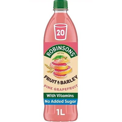 Image of Robinsons Fruit and Barley Real Squash, Low Calorie Pink Grapefruit 1 Litre, 20 Servings