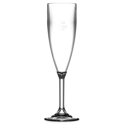 Image of BB Plastics Elite Premium Polycarbonate Plastic Champagne Flutes 7oz CE Lined at 125ml Set of 12