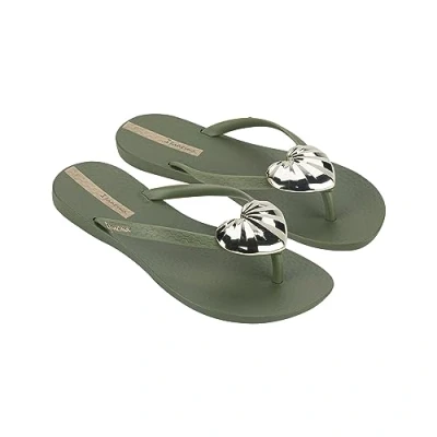 Image of Ipanema Women&#039;s Maxi Fashion III FEM Flip Flop, Green/Gold, 1/2 UK