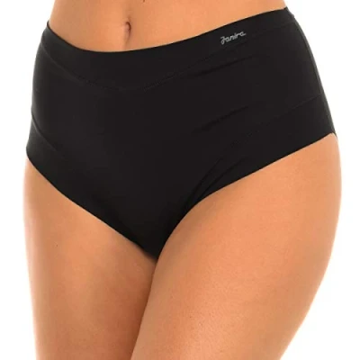 Image of JANIRA High Invisible Brief Cotton Band, Black/White, XL