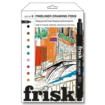 Image of Frisk Coloured Fineliners Set of 9 (0.5mm)