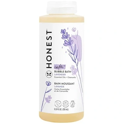 Image of Honest Calming Lavender Hypoallergenic Bubble Bath with Naturally Derived Botanicals, Dreamy Lavender, 12 Fluid Ounce