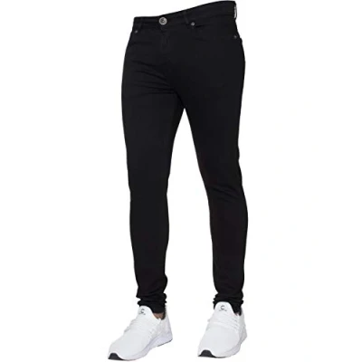 Image of Enzo New Mens Designer Stretch Super Skinny Denim Jeans Blue Black All Waist 30 W X 34L