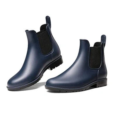Image of DREAM PAIRS Wellington Boots Women and Men Ankle Ladies Wellies Short Chelsea Booties Waterproof Rain Boots,SDRB2201W E,Navy,8 UK/42 (EUR)