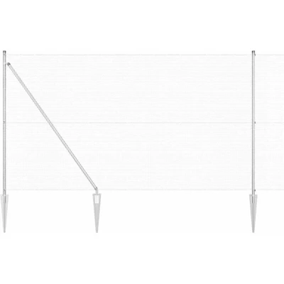 Image of vidaXL Welded Wire Fence with 7 Spike Posts 1.5x10 m Galvanised Steel