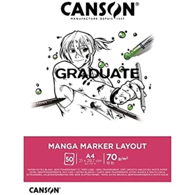 Image of CANSON Graduate Manga Marker Paper Pad A4, 70gsm 50 Sheets, Lettering, Illustration &amp; Drawing, Ideal for Student Artists