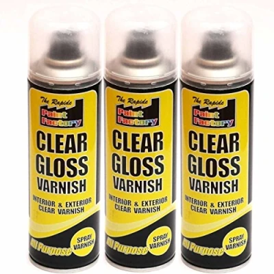 Image of Ik Onkar 3x CLEAR GLOSS SPRAY VARNISH 250ML INTERIOR EXTERIOR ALL PURPOSE