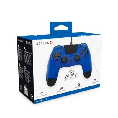 Image of Gioteck VX4 Wired Controller for PlayStation 4 (PS4) Blue