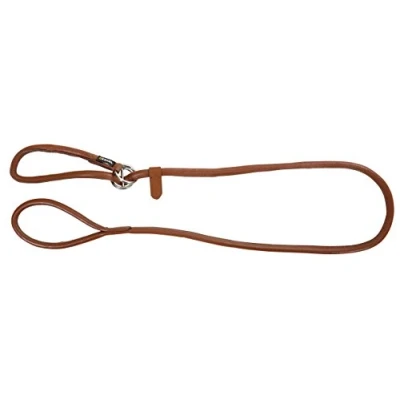 Image of Kerbl Roma Round Leather Slip Leash, 170 cm, Cognac