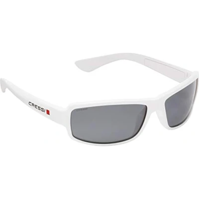 Image of Cressi Ninja Flexible Sunglasses Men&#039;s Polarized One Size, White Smoked Lens