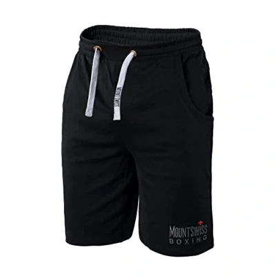 Image of Mount Swiss Men&#039;s Shorts Sports Trousers Boxer Made of 100% Cotton Plus Size up to 8XL, black, 5XL