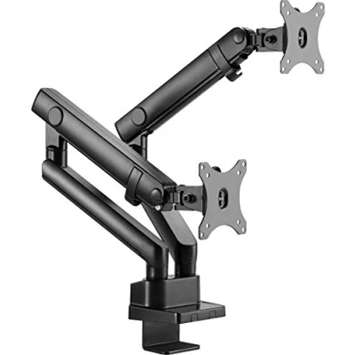 Image of ICY BOX Dual Monitor Mount for 2 Monitors up to 32 Inches Can be Mounted on Table or Edge of Steel Black