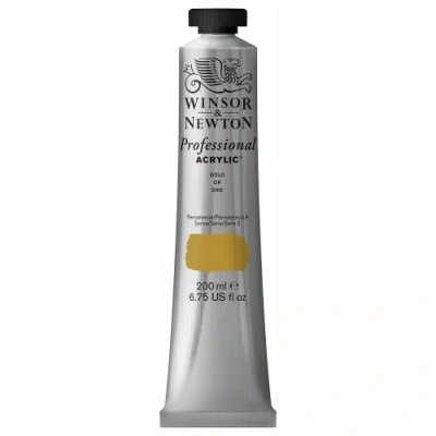 Image of Winsor &amp; Newton 200ml Professional Acrylic Colour Tube Gold