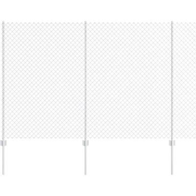 Image of vidaXL Chain Link Fence with 20 U Posts Silver 1.6x10 m Steel