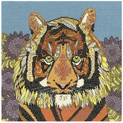 Image of Bothy Threads Cross Stitch Kit Jewelled Tiger