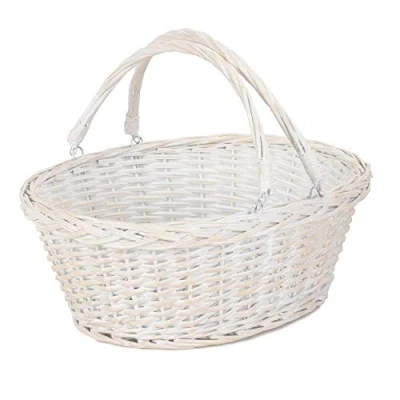 Image of Red Hamper Wicker Shopping Basket, Brown, Large