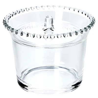 Image of KADAX Sugar Bowl, Glass Jar with Ergonomic Lid, Transparent Container Sleek Handle, Decorative Bowl for Strengthened Bottom (Round Edge)