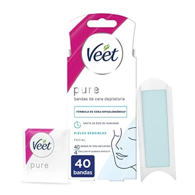 Image of Veet Easy Gelwax Facial Bands Depilatory Wax X40