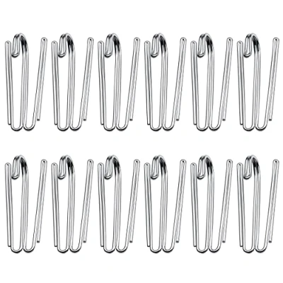 Image of Metal Curtain Hooks Pinch Pleat Header Tape Pins Heavy Duty Deep Prong Hooks(20 Pack)