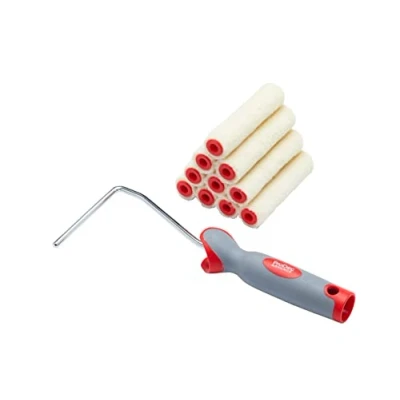 Image of ProDec 11 piece 4&quot; Gloss Pile Mohair Mini Paint Rollers and Frame for Gloss, Satin Woodstains