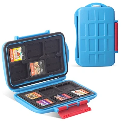 Image of LYNCA KH8(G) Game Card Case for Nintendo Switch, Protective shockproof Cartridge Holder Carrying Storage Box Memory with 12 Slots Nino Switch NS NX (Light Blue)