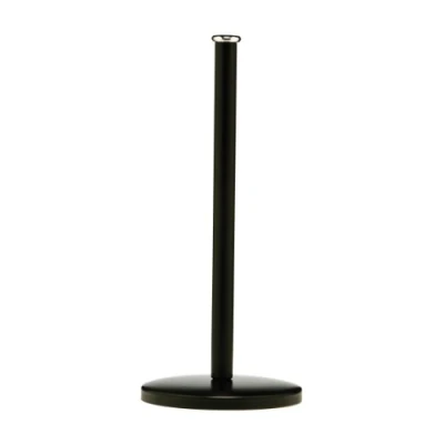 Image of Premier Housewares Black Kitchen Roll Holder Free Standing Stylish Paper Towel for Non Slip Tissue Stand with Stainless Steel Base