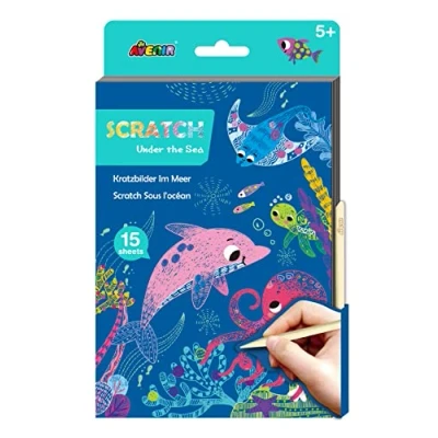 Image of Avenir A5 Scratch Book Under The Sea &amp; Craft Activity for Ages 6+