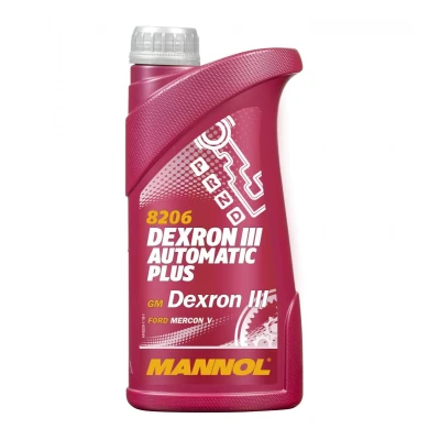 Image of 2361 Automatic Transmission Fluid MANNOL Dexron III, Plus MN8206 1 ATF III 1l red NISSAN: Note I, Almera II Hatchback, MICRA 3