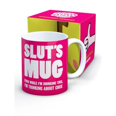 Image of Brainbox Candy Offenisve Funny Mug for Adults Gift Boxed Novelty Secret Santa Christmas Or Birthday Men and Women Slut&#039;s Design Quality 10oz Stoneware