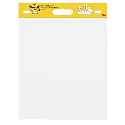 Image of Post it Super Sticky Mini Meeting Chart, 38 cm x 45.7 cm, 20 Sheets/Pad, 1 Pad/Pack, White Color For Brainstorming Anywhere and Keeping all Ideas Visible