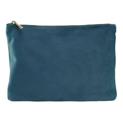 Image of BagBase Polyester Velvet Accessory Pouch Large Blue Topaz, bag And Office Organiser For Men Women Car Keys Wash