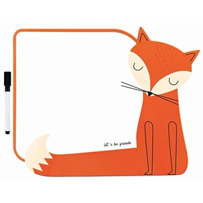 Image of Dry Wipe Whiteboard with Black Marker A4 for Kids 35 x 28 cm Funny Shape Fox