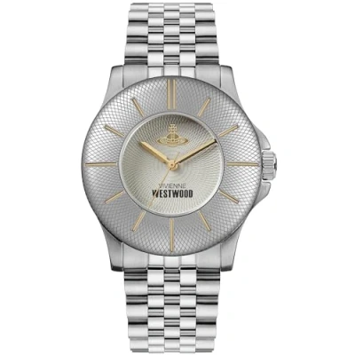 Image of Vivienne Westwood Walbrook Ladies 37mm Quartz Analogue Display Watch with Grey Dial and Silver Stainless Steel Bracelet