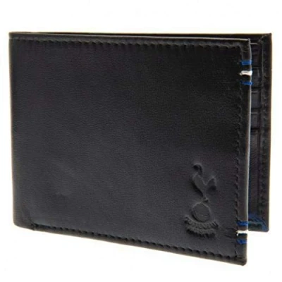 Image of Totttenham Hotspur Fc Black Leather Executive Stitched Wallet In Gift Box