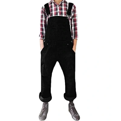 Image of True Face Unisex Dungarees Denim Men Jumpsuit Women Onesie All in One Dark Wash Blue XXL 2XL XX Large