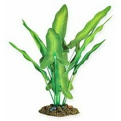 Image of Aqua One Silk Aquarium Plant Green and White Sword 30cm