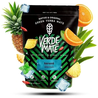 Image of Verde Mate Green Terere 500g, Yerba Tea from Brazil, Fruity Mate, Unsmoked, Vegan, Gluten Free