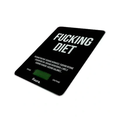 Image of FISURA Digital kitchen scale &quot;f*cking diet&quot;. Original 5kg/11lbs electronic scale. Multifunction food Glass and ABS. 15 x 22