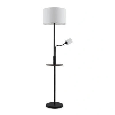 Image of Lindby floor lamp Aovan, black, shelf, USB port