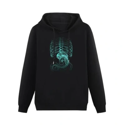 Image of Xenomorph Hoodies Long Sleeve Pullover Loose Hoody Mens Sweatershirt Size M Black