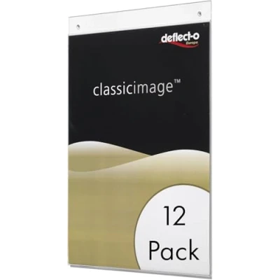 Image of Deflecto A3 Portrait Wall Sign Holder Pack of 12 Stylish Document Display Mounted Poster &amp; Advertising Board Versatile Stand for Messages
