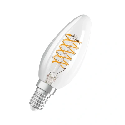 Image of OSRAM Vintage 1906 Classic B Fil Led Lamp, E14, Clear, 4.8W, 470Lm, 2700K, Warm White Light, Dimmable, Ultra Slim Filament, Very Low Energy Consumption, Long Life