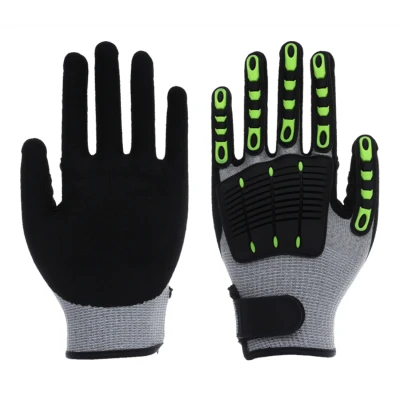 Image of Nitrex 340RFI 13 Gauge Grey Cut Resistant Sandy Nitrile &amp; TPE Glove 10 Pairs Size
