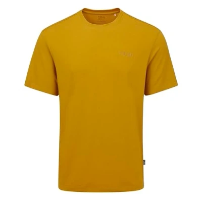 Image of Rab Men&#039;s Crimp Logo Tee Short Sleeve T Shirt for Hiking, Trekking, &amp; Everyday Use Sahara Medium