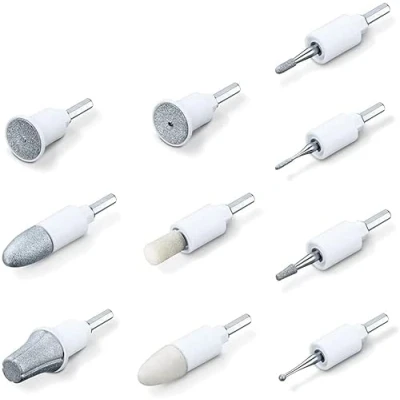 Image of Beurer Replacement Manicure + Pedicure Tool Tips Compatible with the MP64 and MP66, High quality Sapphire &amp; Felt Electric Nail File Bits For Perfectly Cared Nails