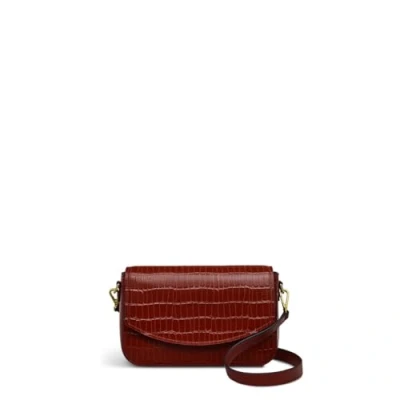 Image of RIVER ROAD FAUX CROC SMALL FLAPOVER CROSSBODY