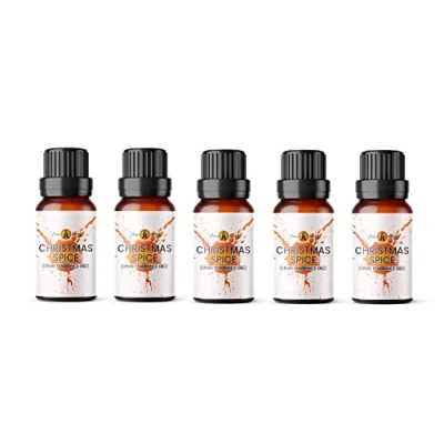 Image of Aroma Energy Christmas Spice Fragrance Oil 50ml (5 x 10ml) Highly Scented for Making Candle, Soap, Wax Melt, Diffuser etc